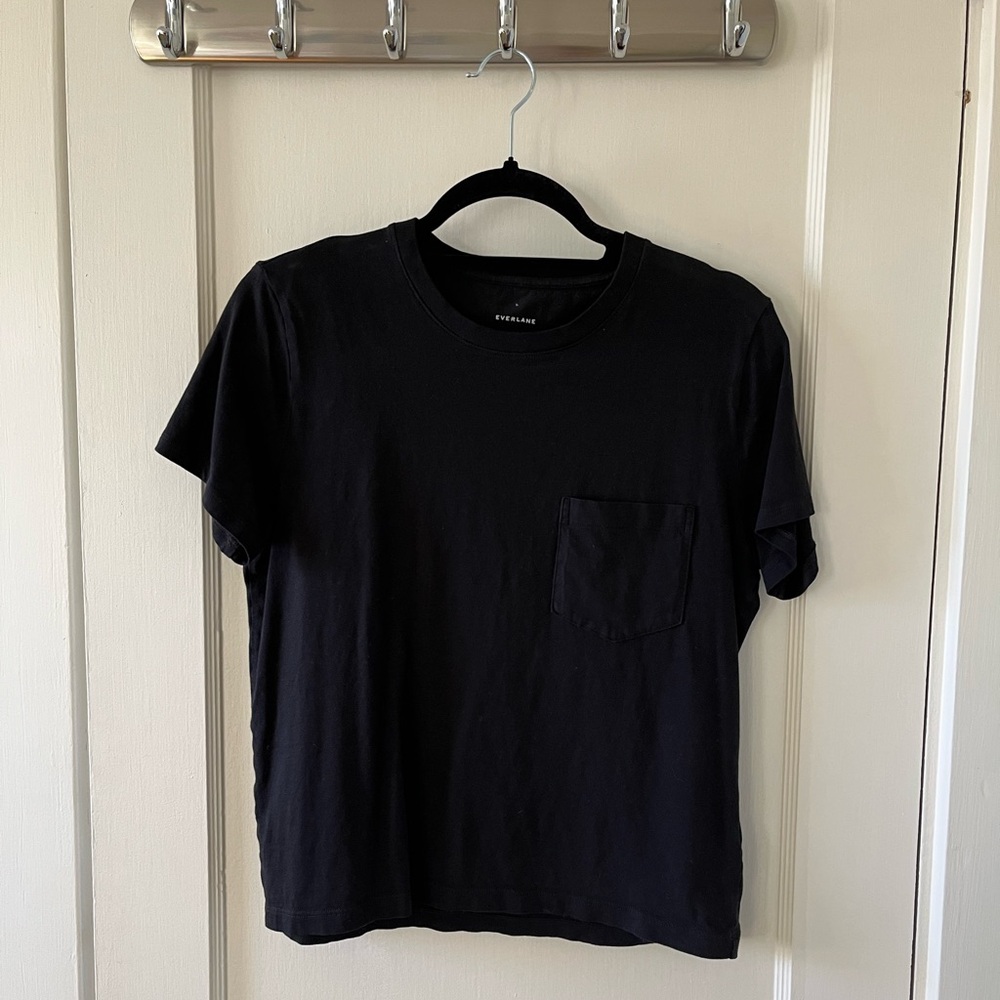Women's Everlane Black Short Sleeve Tee with Pocket (S)